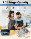 Hugmazing Cordless Electric Lunch Box for Adults, Men & Women – Rechargeable Self-Heating Food Warmer with 1.2L SS Container, Battery-Powered Heated Lunch Box, Perfect for Work and Travel Use