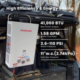 GASLAND 6L 1.58GPM Portable Propane Tankless Water Heater with Pump and 1/2" Twist-On Pipe Strainer