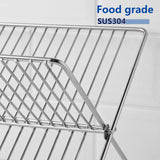 JOKKOL Collapsible Cup Drying Rack, Space Saving Foldable Stainless Steel(304) Mug Holder for Kitchen Counter,Compact 5-Glass Cup Rack Metal 3-Tier Large Capacity