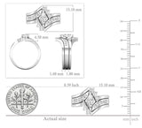 Dazzlingrock Collection 0.50 Carat Center Marquise & Round Lab Grown White Diamond Engagement Ring Set for Women in 925 Sterling Silver Size 8