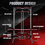 RitFit Smith Machine Power Rack with LAT-Pull Down System