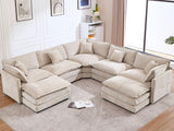 GNIXUU Oversized Modular Cloud Sectional Couches for Living Room, Camel