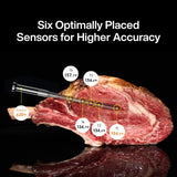 Typhur Sync Gold Wireless WiFi Meat Thermometer, 2 Slim Probes, 6 Sensors, 10x Stronger Signal, ±0.5℉ Accuracy, Smart Base Direct Setup