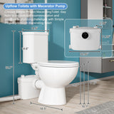 Simple Project 750W PRO Macerating Toilet System for Basement with 4-Inlet