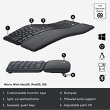 Wireless Ergonomic Qwerty Keyboard - Split Keyboard, Windows/Mac,Black Logitech