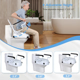 NIdreamCE Raised Toilet Seat for Seniors with Flip-up Handles, 5.9" Adjustable Toilet Seat Riser Elevated Medical Supplies & Equipment for Handicap, Elderly, Hip Replacement After Surgery
