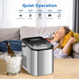 Countertop Ice Maker, 26 lbs in 24 Hours, 9 Bullet Ice Cubes Ready in 6 Mins, Portable Ice Machine with Handle, 2 Sizes Ice Cubes