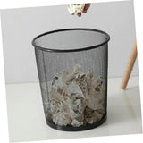Parliky Black Iron Mesh Open-Frame Desk Trash Can for Office Use