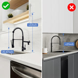 AIMADI Kitchen Faucet,Black Kitchen Faucet,Commercial Faucet with Sprayer Single Handle Single Hole Spring Kitchen Sink Faucet,Matte Black