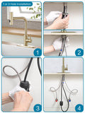 Gold Kitchen Faucets with Pull Down Sprayer,Waterfall Kitchen Sink Faucet,Commercial Utility Stainless Steel Kitchen Faucets,Single Handle Kitchen Sink Faucet with Pull Down Sprayer for 3 Function