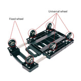Push Cart Dolly Folding Hand Truck 6 Wheels Small Trolley Cart with Stretchable Handle for Home Office