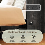 LUXOAK Twin Murphy Cabinet Bed with with Storage & Charging Station