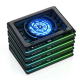 D16 15.6"-19" Gaming Laptop Cooling Pad, USB-A, RGB, Black - 4 Packs