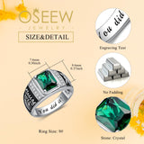 Oseew 2027 Men Graduation Custom Class High School Ring (White Gold)