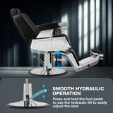 Artist hand Barber Chair Barbershop Chairs Hydraulic Recline Barber Chairs Salon Chair for Hair Stylist Tattoo Chair Barber Salon Equipment(Black1)