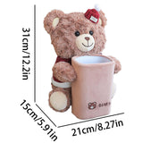 Car Trash Bin 2-in-1 Bear Organizer Cute Decor