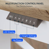 L-Shaped Executive Electric Standing Desk, 55"x48" Wood Farmhouse Home Office