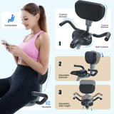 BARWING Exercise Bike Stationary Bikes for Home with APP，3 in 1 Folding Exercise Bikes for Seniors, Indoor Cycling Workout Bike 16-Level Adjustable Resistance,330LB Capacity,Comfortable Seat Backrest Grey