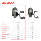 Zebco Omega Pro Spincast Fishing Reel, Size 30 Reel, Dual Ceramic Pick-up Pins, Solid-Brass Pinion Gear, GlideLine ll Line Retrieval System, Pre-Spooled with 10-Pound Fishing Line, Braid Ready, Black