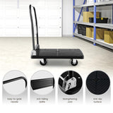 S AFSTAR Folding Platform Truck, Push Cart Dolly with 360° Swivel Wheels & 440lb Weight Capacity, Moving Hand Truck, Foldable Flatbed Cart, Push Cart Dolly for Loading and Easy Storage (28" x 19") S AFSTAR