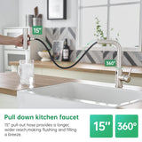 CENOSA Touchless Kitchen Faucet Motion Sensor Hands Free Single Handle Kitchen Sink Faucet with Pull Down Sprayer Brusshed Nickel