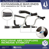 Ultimate Body Press XL Doorway Pull Up Bar with Elevated Bar & Adjustable Width Ultimate Body Press