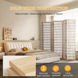Shoji Sn Room Divider with 6 Panels - Chinese Sle Wood Foldable Privacy Screen for Indoor Portable Room Divider Ideal for Home, Office and Studio