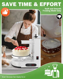 WantJoin Cake Decorating Machine - 4-12 Inch Automatic Cream Spreading for Cake Frosting Machine 60-320 RPM with Graduated Scrapers Electric Turntable, White