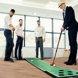 Golf Pong Game Set, Golf Putting Green Mat with 2 Putters, 2 Golf Balls,12 Hole Covers, Golf Training Mat Wekin