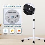 Hooded Hair Dryer, Professional Hood Dryer on Wheels, Sit Under Dryer, Standing Hair Dryer, White