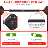 Pull Up Bar for Doorway: Sportneer Strength Training Pull-up Bars without Screw - Adjustable Width Locking Mechanism Chin Up Bar, Thickened Steel Max Limit 440 lbs Upper Body Fitness Pullup Bars for Home (Black-Red) Sportneer