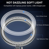 Desk Ring Light with Stand for Computer, Zoom Lighting for Computer