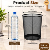 Goodwill Tech Mesh Dustbins, Pack Of 4 (Small) Metal Mesh Recycling Bins Waste Basket For Home/Office/Hospital/College/School -Black, Open-Top