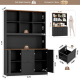 Tall File Bookcase with Power Outlet & Printer Stand, 2 Drawer Filing Cabinets for Home Office Fit Hanging A4 File