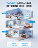 Manastin 10,000 BTU U Shaped Window Air Conditioner - Cools 450 Sq Ft, Energy-saving Window AC Units with Open Window Flexibility Easy to Install, Remote Control