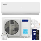 DELLA Vario Series 9000 BTU Mini Split Air Conditioner, Work with Alexa and Wifi, 20 SEER2, Energy Star, 0.75 Ton, Cools Up to 400 Sq.Ft, Ductless Inverter System, Heat Pump Pre-Charged, 16.4ft Kits
