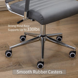 Office Desk Chair Leather, Conference Room Chairs with Wheels, Executive Modern High Back Ergonomic Swivel Rolling Ribbed Computer Chair
