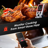 Wireless Meat Thermometer, 800FT Bluetooth Cooking Thermometer, 2 Ultra-Thin Probes, LCD Display, Digital Food Thermometer Speusurea