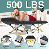 ZENPETIO Camping Cot for Adults, Heavy-Duty Portable Cot Bed with Mattress, Foldable Padded Sleeping Cots for Camping Travel Tent Day Bed Outdoor & Home Guest, Max Load 500 LBS, 75x28x15” ZENPETIO