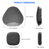 Bluetooth Speakerphone, Conference Speaker with Microphone,360°Voice Pickup, with 2 Expansion Microphones, fits 8 People AIRHUG