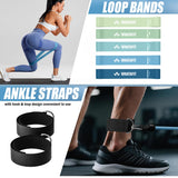 WHATAFIT Resistance Bands, Exercise Bands，Resistance Bands for Working Out, Work Out Bands with Handles for Men and Women Fitness, Strength Training Home Gym Equipment Blue 16PCS