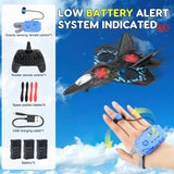 RC Plane Remote Control Airplane Toy 2025 New Remote Control Plane Fighter Jet 2-Way Remote Control Methods (Normal+Watch), 360° Flip Fighter Jet Toy, Gravity Sensing, Stunt Roll, Gifts for Kids Boys