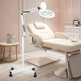 HITTI 10X Magnifier Esthetician Light, 2200 Lumens, Stepless Dimmable, 4 Wheel Rolling Base, LED Lighted Mag Lamp for Lash & Salon SPA, Tattoo, Crafts, Reading- White