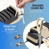 5-in-1 Electric Knife Sharpener for Kitchen Knives, Scissor Sharpener with 3-Speed & 100% Diamond Abrasives -Quickly Sharpening for Straight,Serrated,Cleaver Knives Mothers Day Kitchen Gifts for Mom