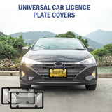 2 Pack License Plate Protector, Plastic Car Front/Rear License Plate Protector with Screws Caps, Universal Car Accessories for Most Cars