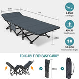 Mopaicot Camping Cot for Adults, Folding Bed with Comfortable Cushion, Tent Portable Sleeping Bed with Carry Bag for Camp, Office Use, Outdoor, Traveling Supports 450 lbs