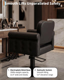 Salon Chair for Hair Stylist, Barber Hair Styling Chair with Height Adjustable Hydraulic Pump, 360 Degrees Swivel with Lock, High-Density Foam & PU Leather for Beauty, Max Load Weight 330 Lbs- Black