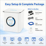 FLYINGVOICE SR3000 Wi-Fi 6 Wireless Router, AX3000 Dual-Band Gigabit Speed, 1.7" Touch Screen Display, 4 LAN Ports & 1 FXS Port for Office and Home Use