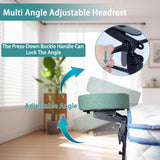 Veuverig Massage Headrest for Bed,Adjustable Face Down Pillow After Eye Surgery Vitrectomy,Massage Head Rest for Bed At Home Mattress,Portable Massage Pillow Face Cradle (Black,6-17IN)
