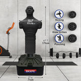 Punching Dummy, Durable Silicone Punching Bag with Large Stable Base for Adults & Kids, Freestanding Training Target for Boxing, Taekwondo, MMA, Home Gym(Black)